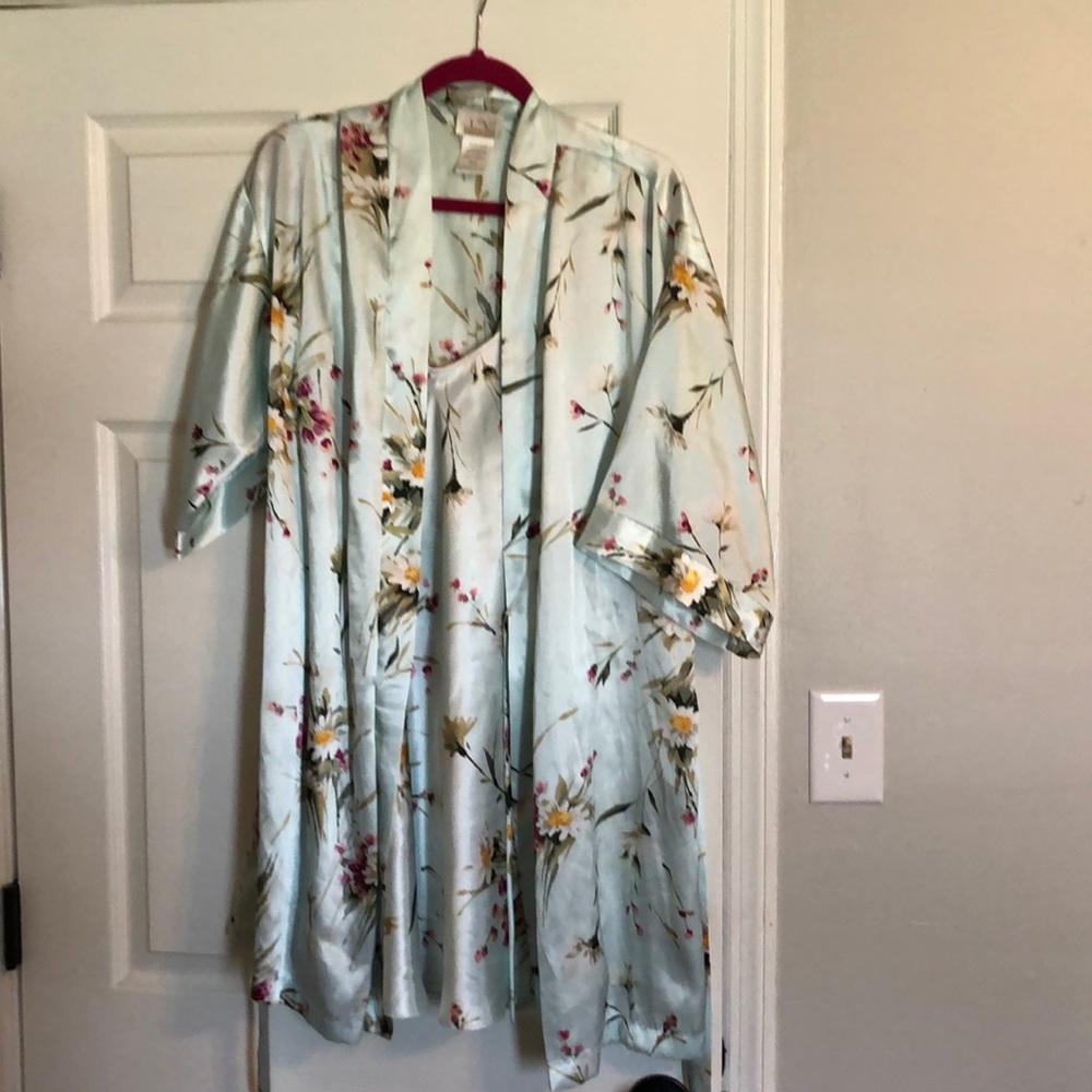 Silk gown and robe set